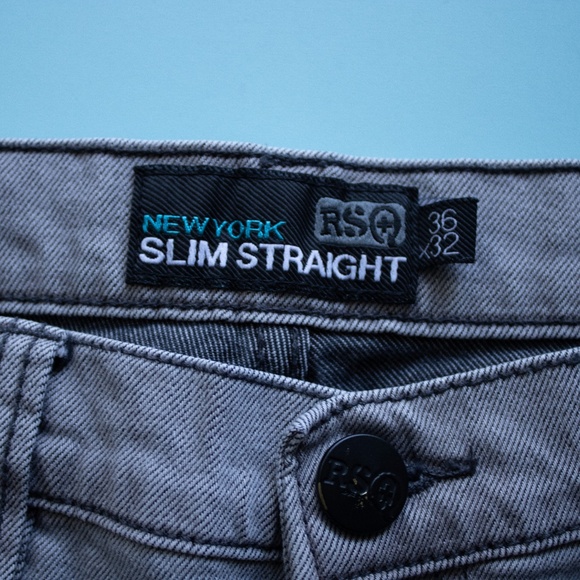 RSQ New York Slim Straight Grey Jeans 36/24 - Picture 2 of 3